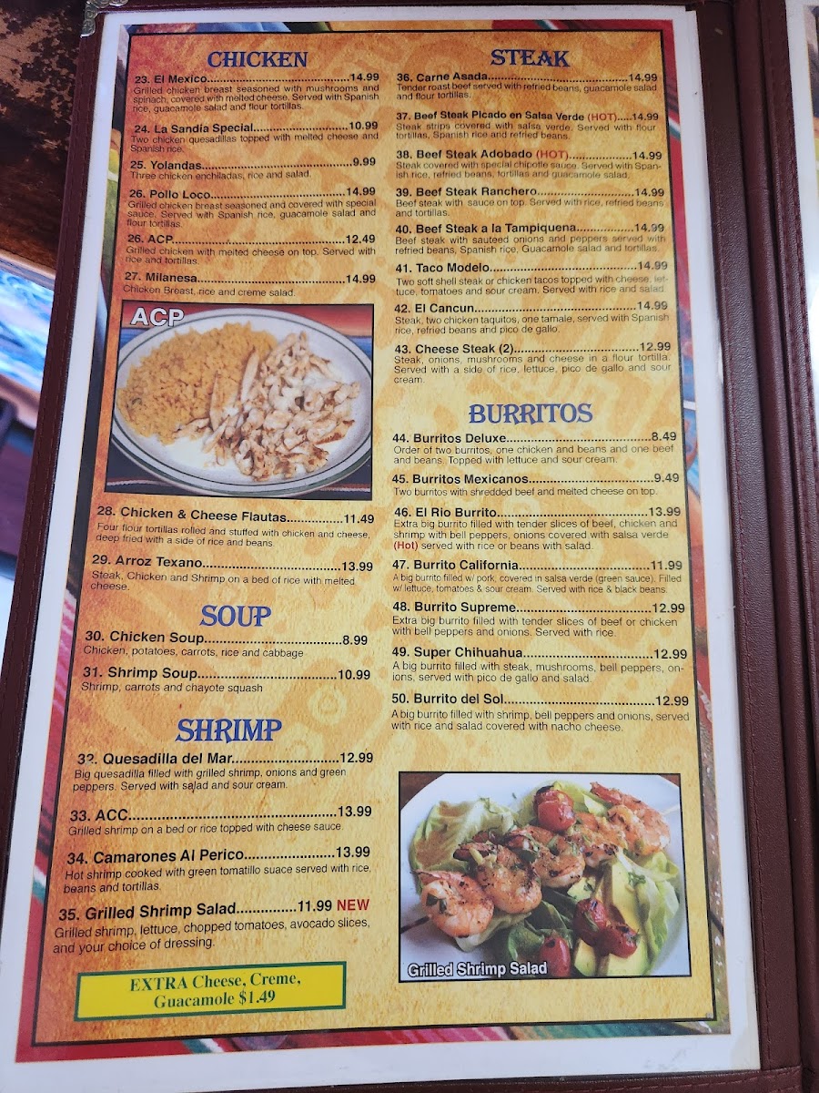 El Rio Mexican Restaurant Menu - Image 2